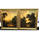 Pair of famous prints 1) Crossing the Brooke by Turner 2)Sunset in the Woods by Ruisdeal