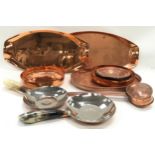 Collection of various copper to include serving trays.