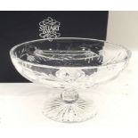 Stuart Crystal Fuchisa center table comport bowl boxed 11cm tall 17cm diameter