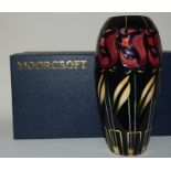 Moorcroft "Northern Rose" vase 18cms high, fully marked & signed to base boxed.