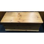 Pine contemporary toy box on bun feet 45x110x45cm