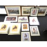 Selection of Horse racing prints some signed some ltd edition