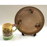 Crown Ducal large charger together with a Carlton Ware musical jug.