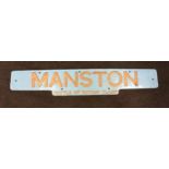 Steam locomotive quality replica nameplate in gun metal from Battle of Britain Class “Manston” No.