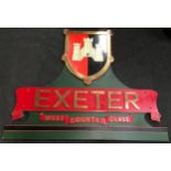 Exeter West Country Class Purpose Made Replacement Polished Brass train plate mounted on wooden