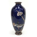 Cloisonne decorated vase depicting "Geese" 36x12cm