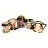 Five large Royal Doulton Toby/Character jugs.