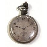 Continental silver open face pocket watch