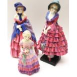 Three Royal Doulton ladies "Pricilla HN1340,Victorian Lady HN728,Little Bridesmaid HN433"