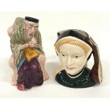 Royal Doulton Jane Seymour character jug together with a Melba Ware jug of an elderly oriental