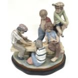 Large Nao by Lladro figure of "Boys playing cards" model 0679 size 40x30x30cm