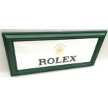 Rolex mirror. Frame size 58cm x 28cm