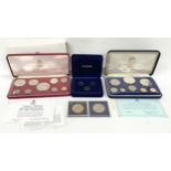 Collection of worldwide coin sets from the Bahamas, Barbados, Isle of Man etc.