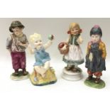 4 x ceramic figures of children to include Royal Worcester and Gobel