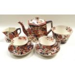 Ridgways "Old Derby" Victorian tea for two teaset to include teapot.