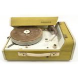 Philips AG4049 transistorised early 1960's portable battery operated record player in yellow.