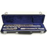 Buffet Crampon Flute with 925 silver head joint, body and foot joint, with silver plated