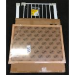 Brand new in box a stairgate together a notice board (ref 64,65)