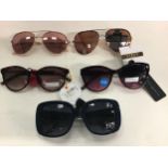 5 pairs of sunglasses to include French Connection, Dior and Lipsy. Ref 24.