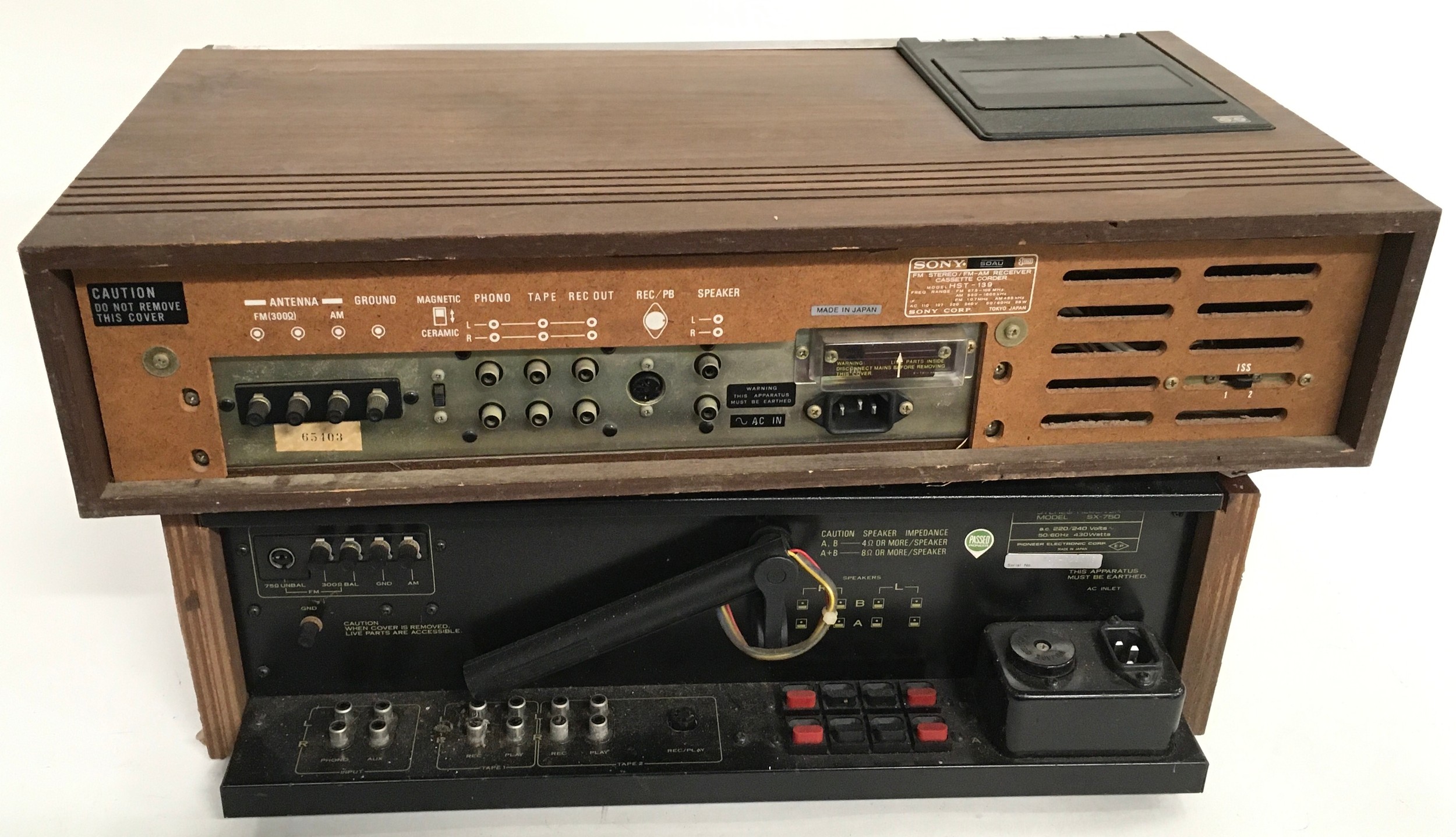 Pioneer stereo receiver, model SX750 complete with Sony FM stereo receiver cassette recorder. (W51) - Image 2 of 2