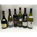 Six bottles of various wines. (17)