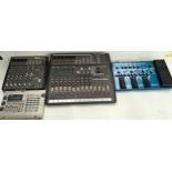 A quantity of mixing equipment and effects pedals. (W52)