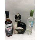 1L Sheridans liqueur, 70cl Lambs navy rum and 70cl Smirnoff lime vodka (12)