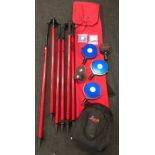 Lecia magnetic scanning targets in a carry bag together 2 x Leica tripods in a carry bag Direct from