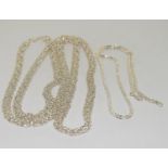 Italian 925 silver guard chain and necklace, 42g in weight