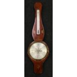 "JM.Roncketi" London antique inlaid banjo barometer 92x27cm.