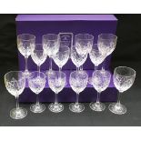 Edinburgh Crystal 3 x box sets of four wine glasses together with a boxed set of two Bohemia Windsor