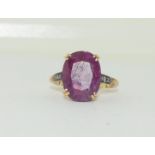 18ct ruby and diamond ring. Size N