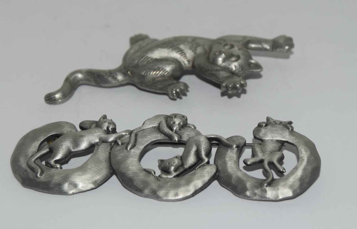 3 x collectors JJ American pewter brooches. - Image 2 of 3