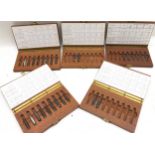 5 x wooden boxes of Weller engineering tools