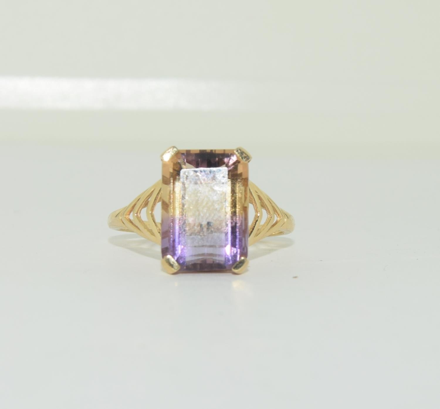 9ct gold Ametrine ring, size T