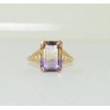 9ct gold Ametrine ring, size T