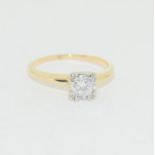 A diamond solitaire approx. 0.55 points in 14ct gold ring Size M