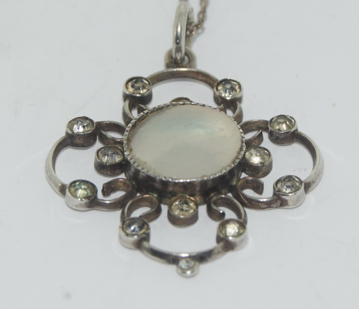 Genuine Art Nouveau Mother of Pearl Lavaliere pendant.