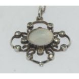 Genuine Art Nouveau Mother of Pearl Lavaliere pendant.