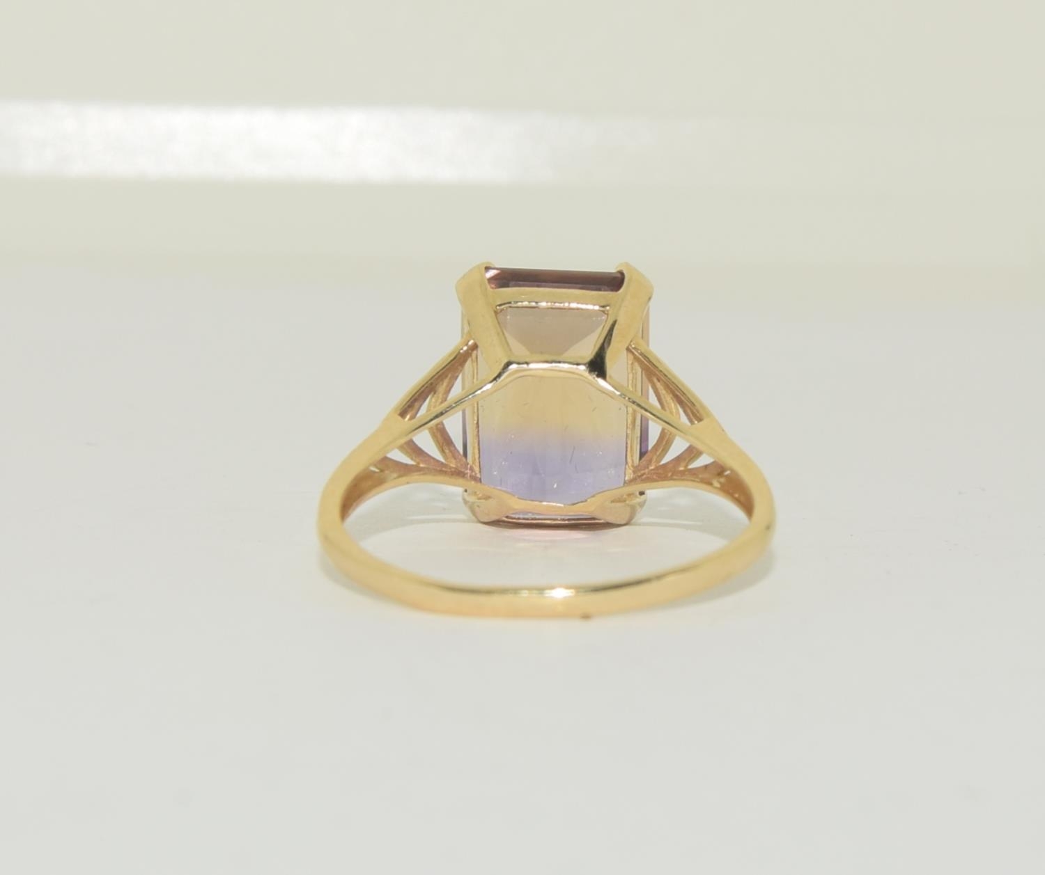 9ct gold Ametrine ring, size T - Image 3 of 5