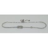 A silver & CZ designer style bracelet with size adjusters.