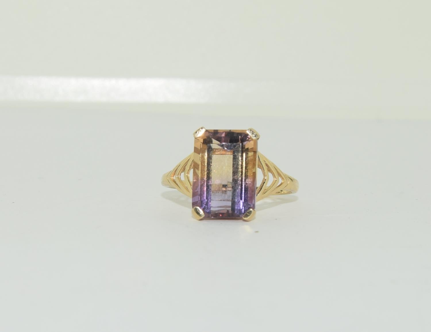 9ct gold Ametrine ring, size T - Image 5 of 5