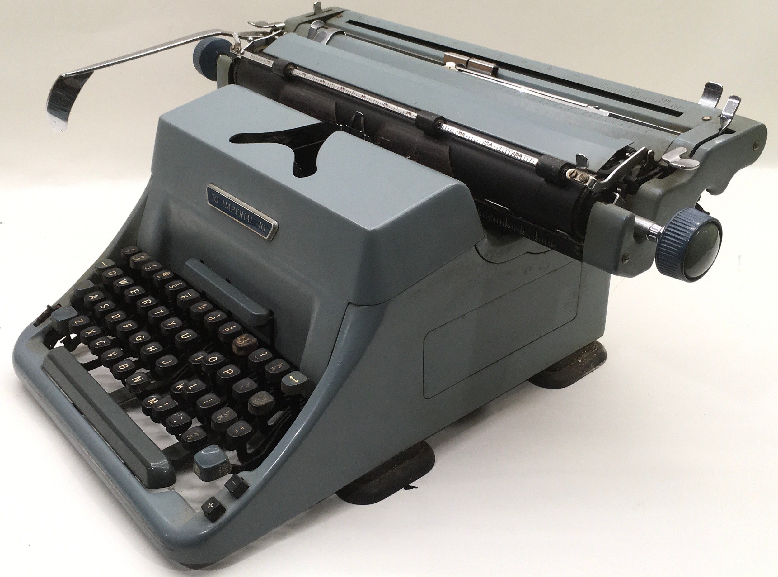 Vintage Imperial blue typewriter with cover. - Image 2 of 2