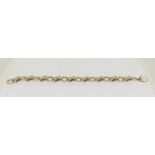 9ct gold fancy link designer bracelet 21cm 35gm