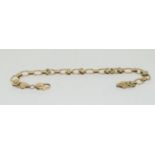 9ct gold fancy flat link bracelet 24cm 17.5gm