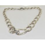 Huge designer ladies graduated 925 silver Link necklace.