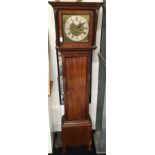 Oak cased long case clock with chapter dial and roman numerals, Thomas Thatcher Tenterden,