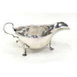 A silver sauce boat, London 1924 by Robert Ashworth