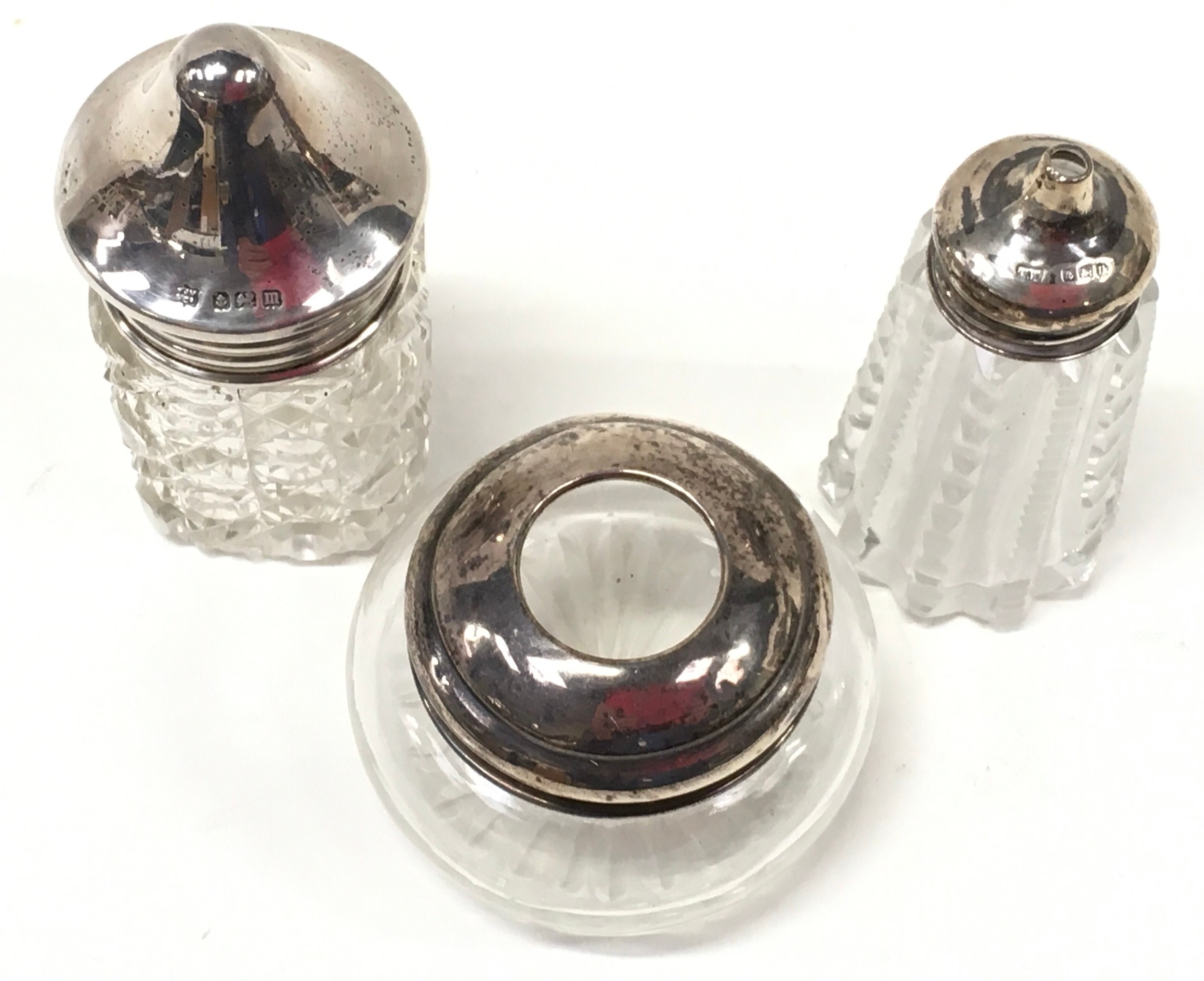 3 x silver top dressing table bottles - Image 2 of 3