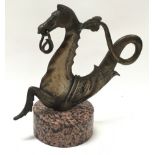 Bronze Venetian "Gondola Seahorse" C1880 the original iconic Omega Seamaster watch logo 22x22x10cm